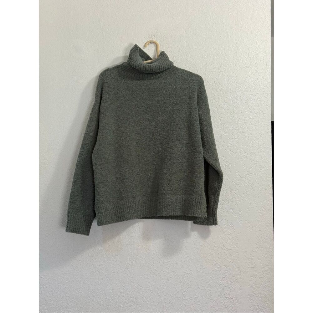 UGG Safiya Turtleneck Sweater Green Boucle Knit Pullover 1153771 Womens M
